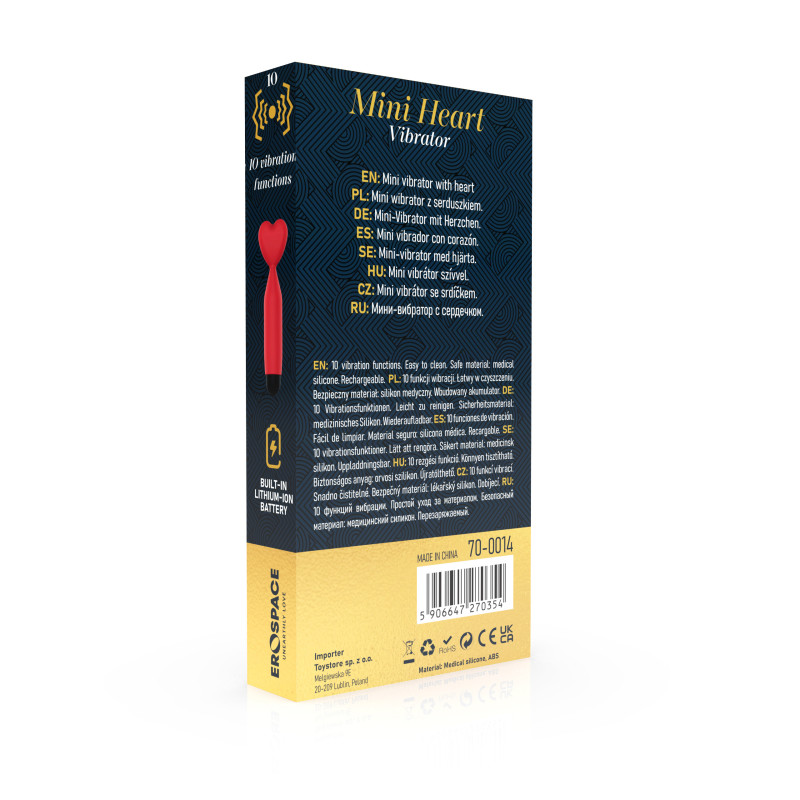 Міні-вібратор Erospace Sweet Play Mini Heart Vibrator A14