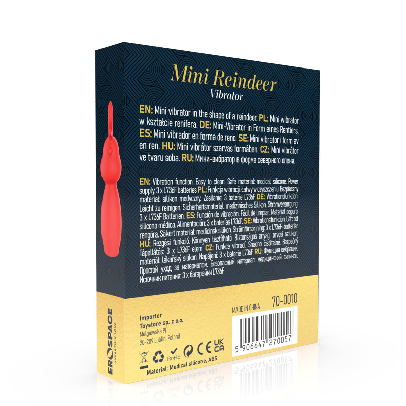 Міні-вібратор Erospace Sweet Play Mini Reindeer Vibrator A10