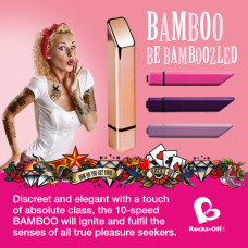Мощный минивибратор Rocks Off Bamboo Rose Gold