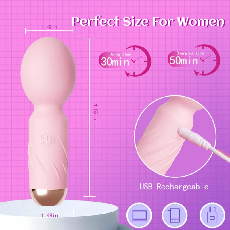 Міні вібромасажер B - Series Cute Mini Wand Pink
