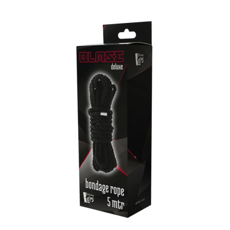 Мотузка для бондажу Dreamtoys Blaze Deluxe Bondage Rope 5 м Чорна