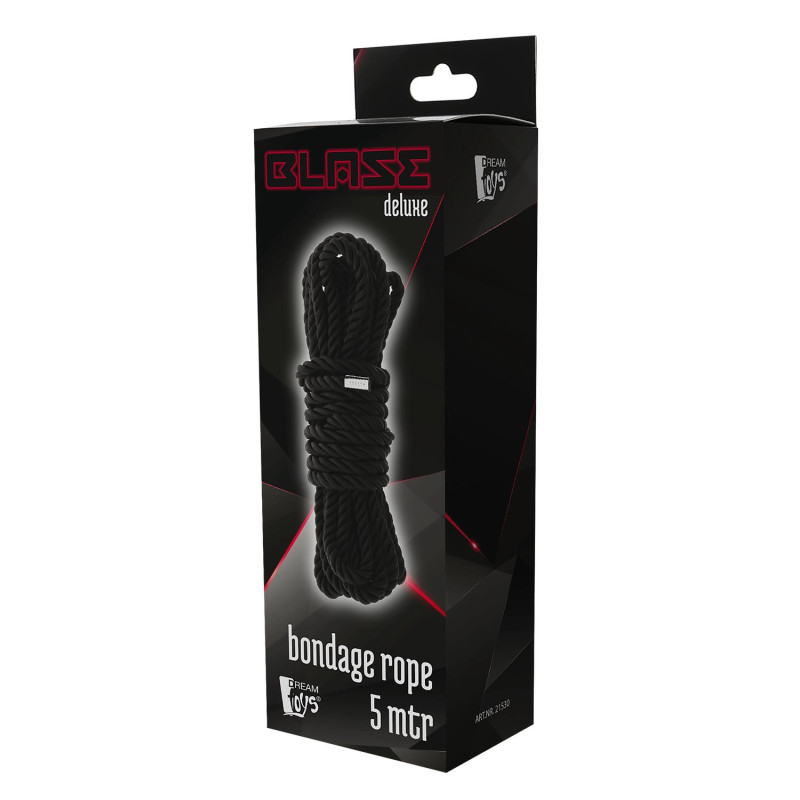 Мотузка для бондажу Dreamtoys Blaze Deluxe Bondage Rope 5 м Чорна