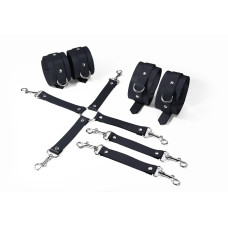 Набір для БДСМ 3 в 1 Feral Feelings BDSM Kit 3 Black, наручники, поножі, хрестовина