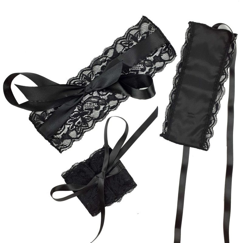 Еротичний набір Art of Sex пов'язка на очі та наручники Blindfold and Handcuffs Aria