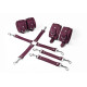 Набір для БДСМ 3 в 1 Feral Feelings BDSM Kit 3 Burgundy, наручники, поножі, хрестовина
