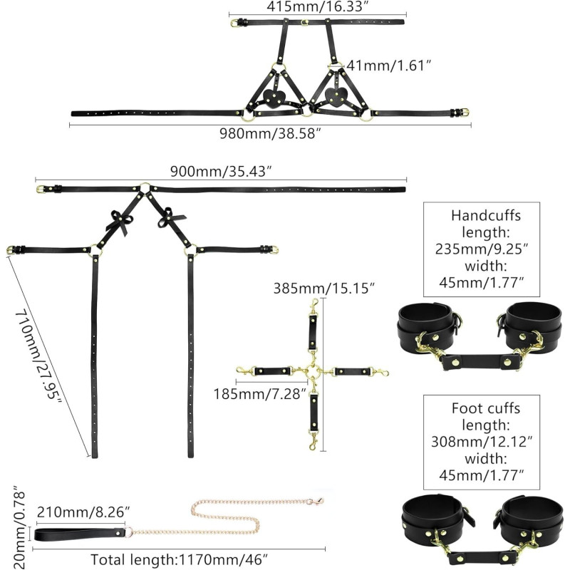 БДСМ-набір LOCKINK YEAHWOW Forced Nadu pose correction set