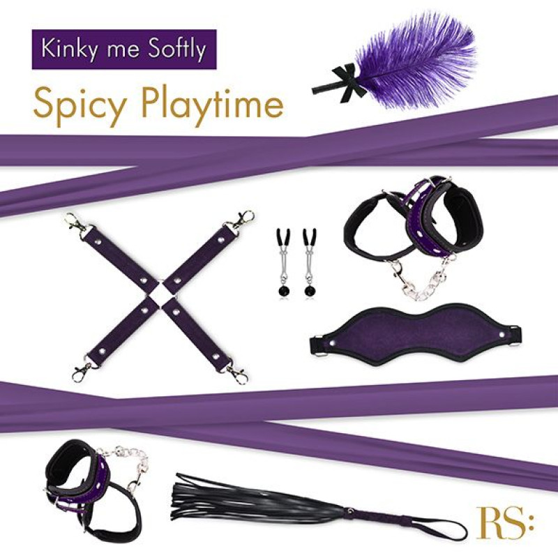 Подарунковий набір для BDSM RIANNE S - Kinky Me Softly Фіолетовий: 8 предметів для задоволення