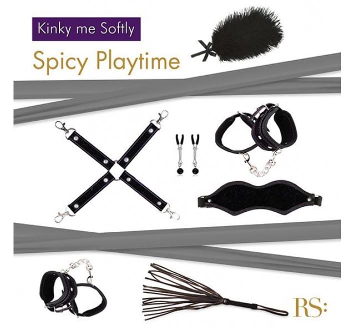 Подарочный набор для BDSM RIANNE S - Kinky Me Softly Черный: 8 предметов для удовольствия