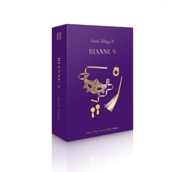 Подарунковий набір RIANNE S Ana's Trilogy Set III: ерекційне кільце, ажурна маска, пестис, батіг