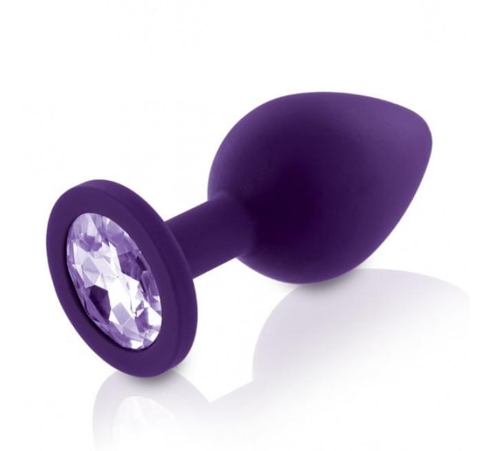 Набір анальних пробок із кристалом Rianne S: Booty Plug Set Фіолетовий, діаметр 2,7см, 3,5см, 4,1см