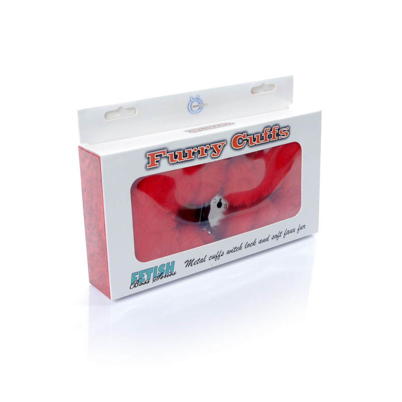 Наручники Fetish B - Series Series Furry Cuffs Red