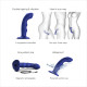 Насадка для страпона с двойной точечной пульсацией Strap-On-Me TAPPING DILDO WAVE – NIGHT BLUE, М