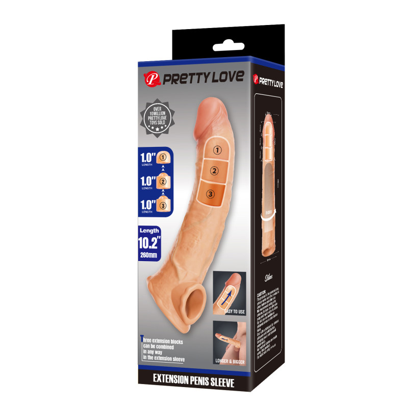 Удлинительная насадка на член Pretty Love Extension Penis Sleeve 26 см Flesh