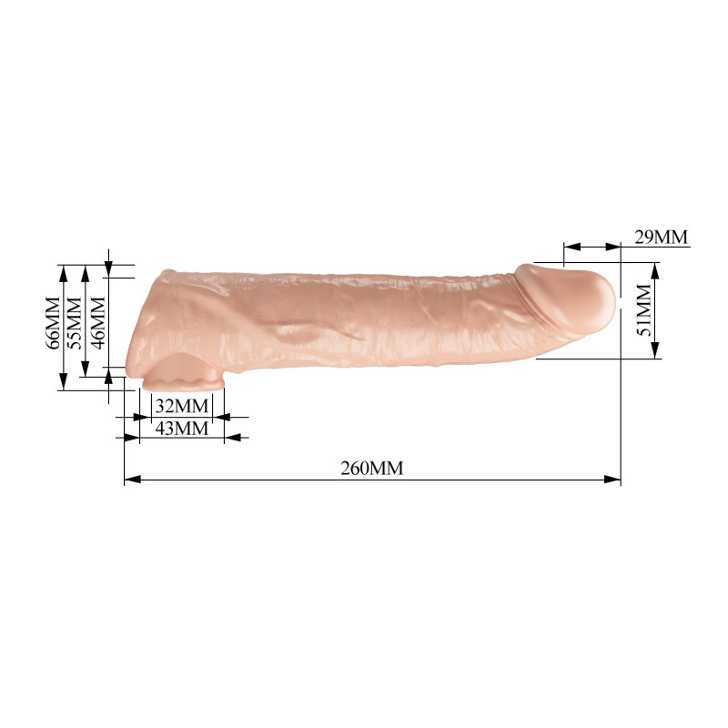 Удлинительная насадка на член Pretty Love Extension Penis Sleeve 26 см Flesh