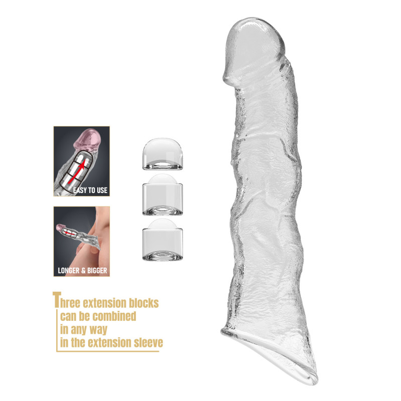 Удлинительная насадка на член Pretty Love Extension Penis Sleeve 28 см Clear