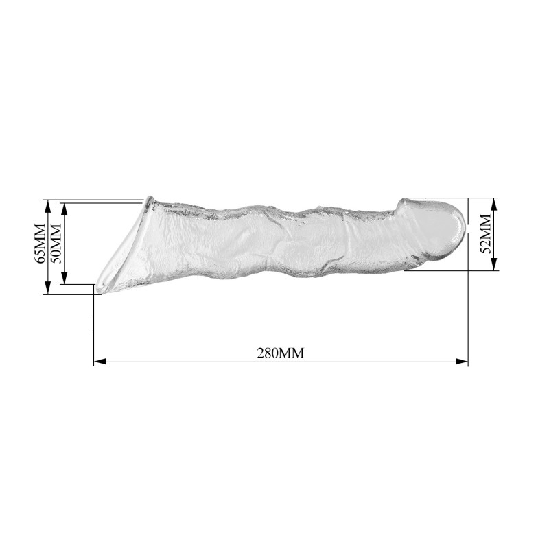 Удлинительная насадка на член Pretty Love Extension Penis Sleeve 28 см Clear