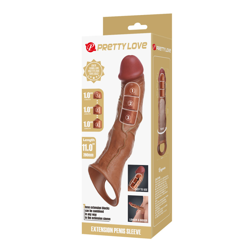 Удлинительная насадка на член Pretty Love Extension Penis Sleeve 28 см Latin