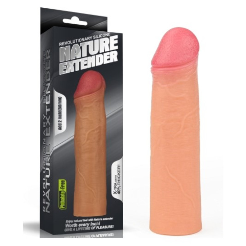 Насадка на член LoveToy Revolutionary Silicone Nature Extender Add 2 Flesh 141