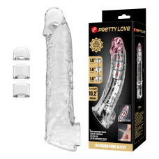 Удлинительная насадка на член Pretty Love Extension Penis Sleeve 26 см Clear