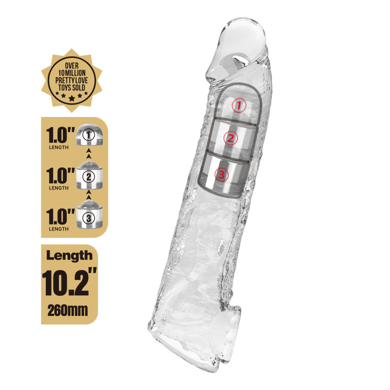 Удлинительная насадка на член Pretty Love Extension Penis Sleeve 26 см Clear