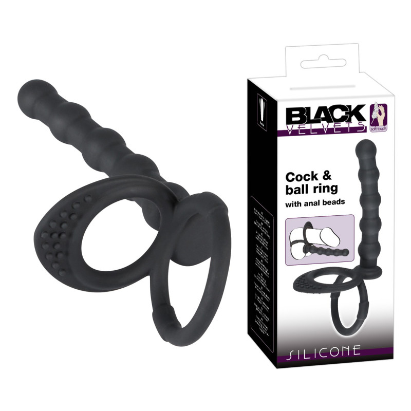 Насадка для подвійного проникнення Black Velvets Cock & Ball Ring