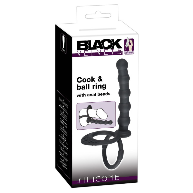 Насадка для подвійного проникнення Black Velvets Cock & Ball Ring