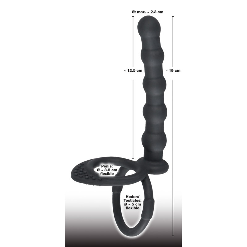 Насадка для подвійного проникнення Black Velvets Cock & Ball Ring