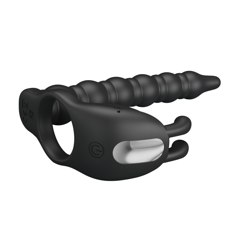 Кільце-насадка для подвійного проникнення Pretty Love Blackney Vibrating Enhacer Black