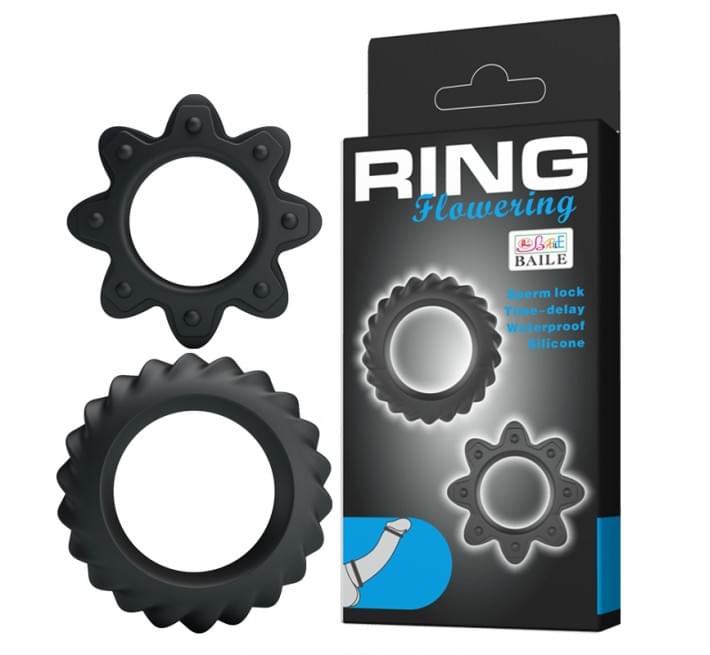Ерекційні кільця LyBaile Ring Flowering 2x Rings Чорні
