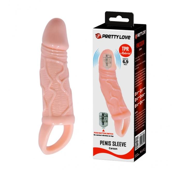 Насадка на пеніс LyBaile Men Extension Vibrating Penis Sleeve 13,5 x 3,5 см