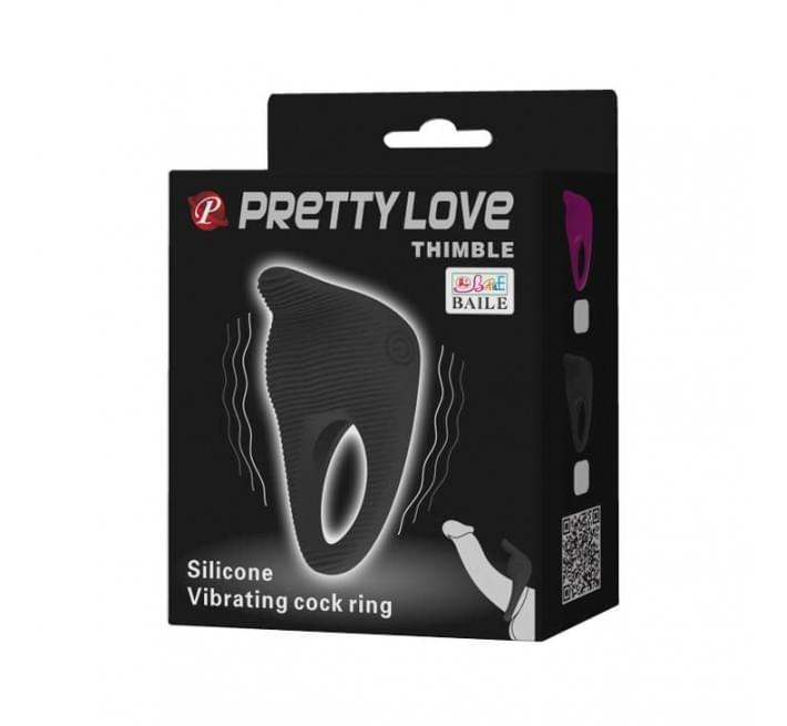 Эрекционное кольцо Pretty Love Thimble Черное