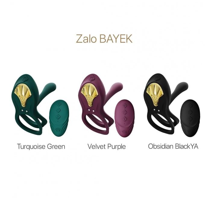 Смарт ерекційне кільце Zalo — BAYEK Velvet Purple, подвійне з ввідною частиною, пульт ДК