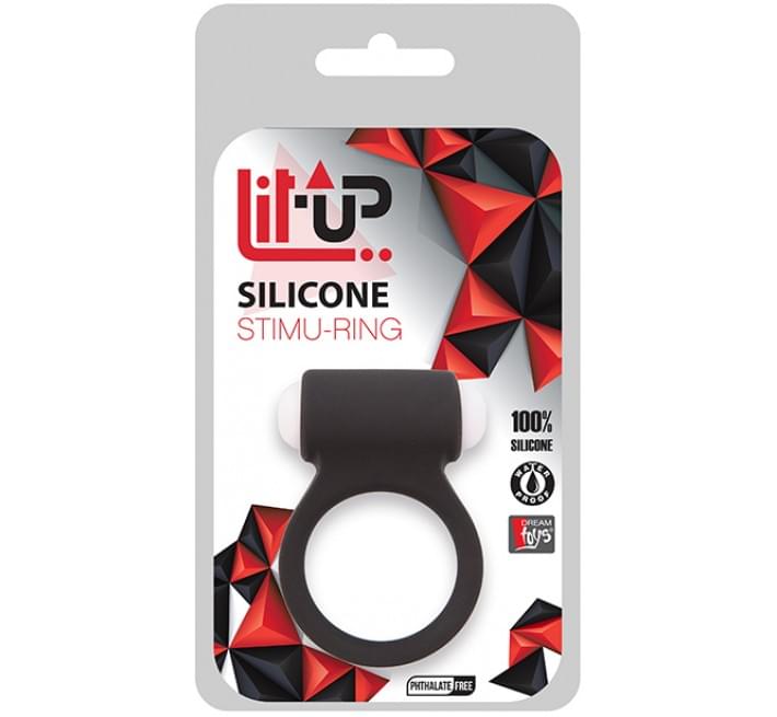 Эрекционное кольцо Dreamtoys LIT-UP SILICONE STIMU RING 3 Черное