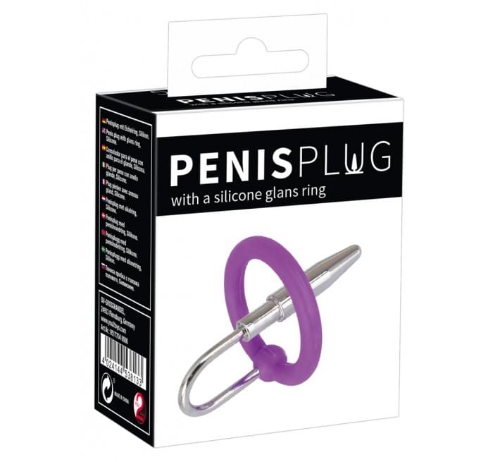 Ерекційне кільце You2Toys Penis Plug+Silicone Glans Ring Dilator Фіолетове