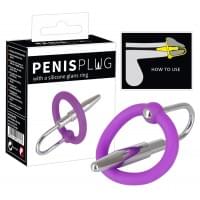 Эрекционное кольцо You2Toys Penis Plug+Silicone Glans Ring Dilator Фиолетовое