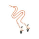 Ошейник с зажимами для сосков Liebe Seele Rose Gold Memory Collar with Nipple Clamps, кожа
