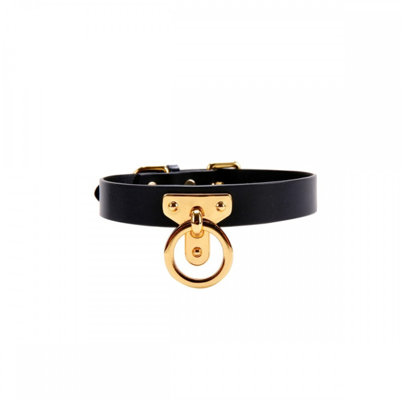 Ошейник-чокер с кольцом Кожаный UPKO Leather Cosplay Choker L