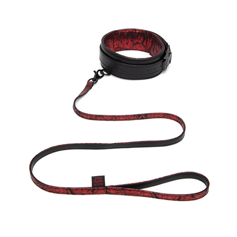 Ошейник и поводок Fifty Shades of Grey Sweet Anticipation Reversible Faux Leather Collar and Lead