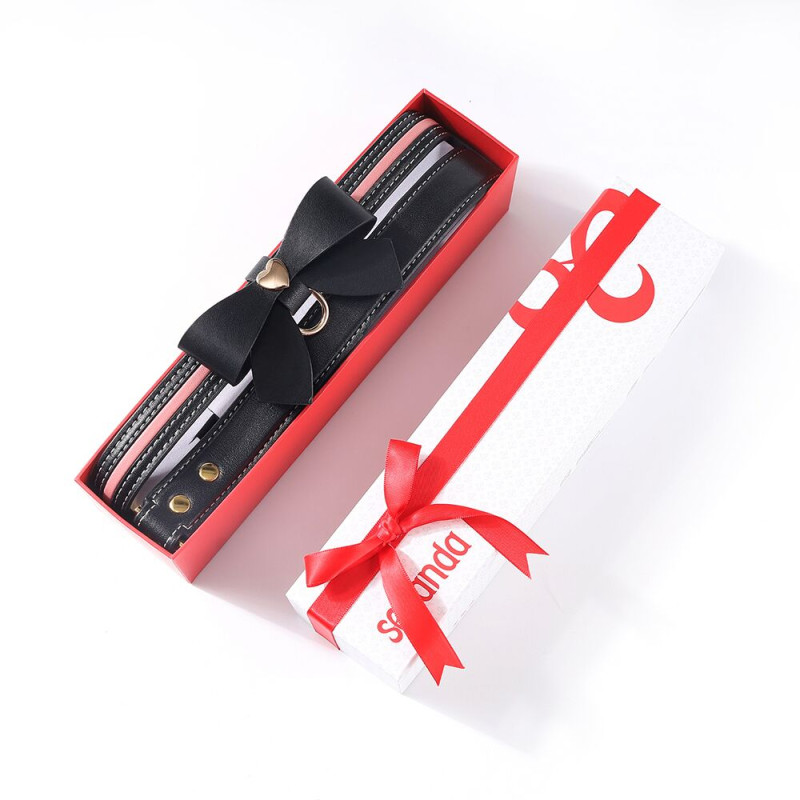Повідець LOCKINK SEVANDA Love Heart Butterfly Leather Collar Set - Black