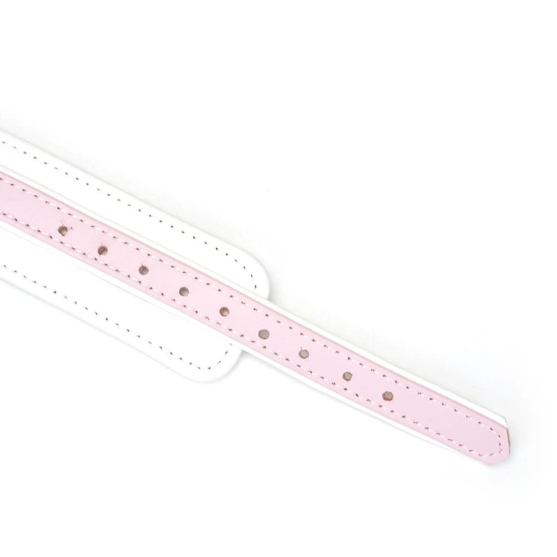 Нашийник з повідцем Liebe Seele White & Pink Fairy Goat Leather Collar