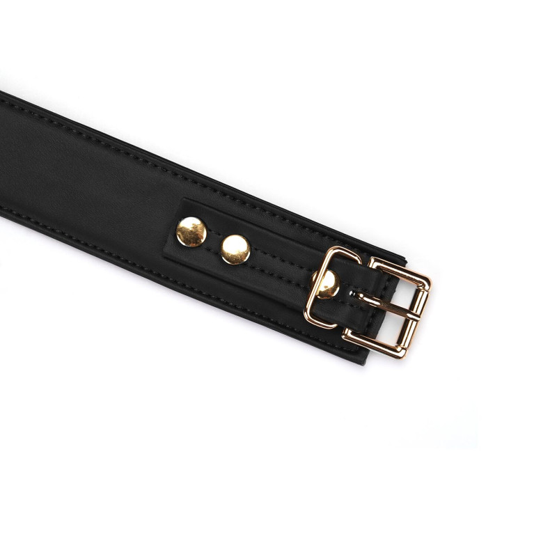 Ошейник с поводком Liebe Seele Black Organosilicon Collar with Leash, экокожа