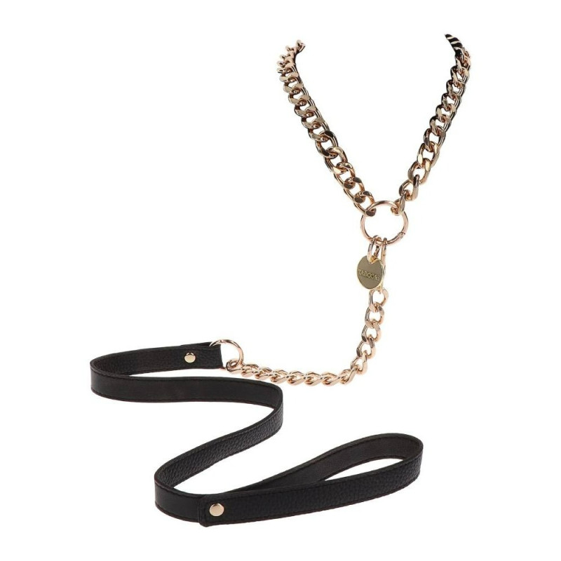 Поводок цепь с петлей из искусственной кожи Taboom Statement Leash золотистый, 75 см
