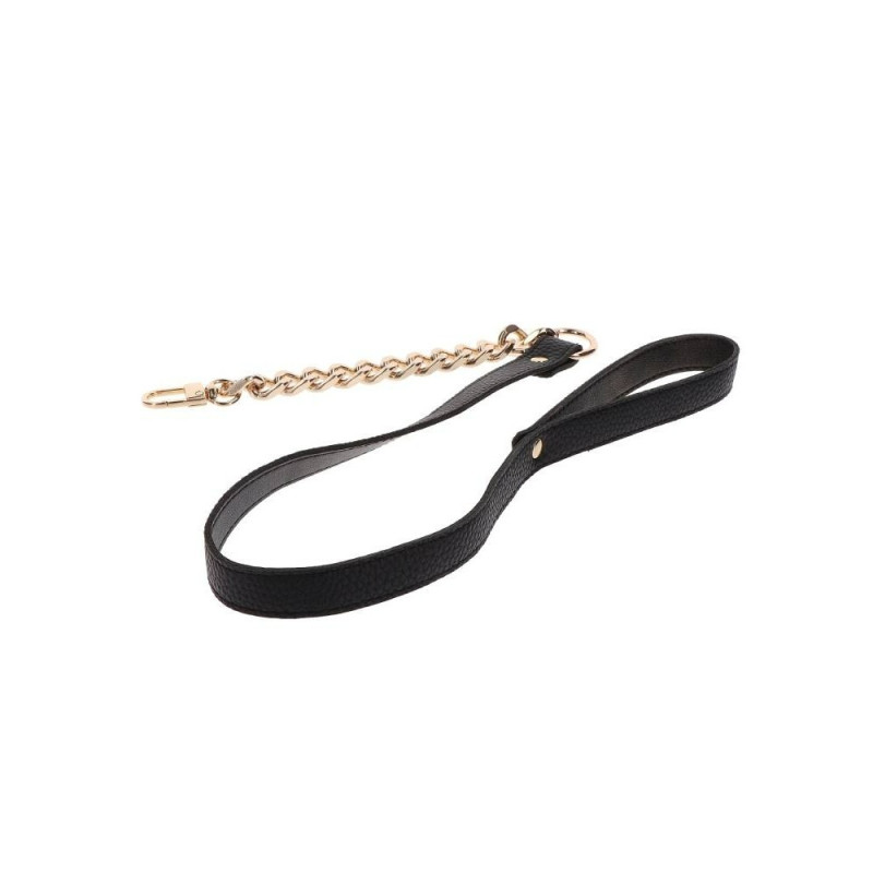 Поводок цепь с петлей из искусственной кожи Taboom Statement Leash золотистый, 75 см