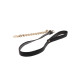 Поводок цепь с петлей из искусственной кожи Taboom Statement Leash золотистый, 75 см
