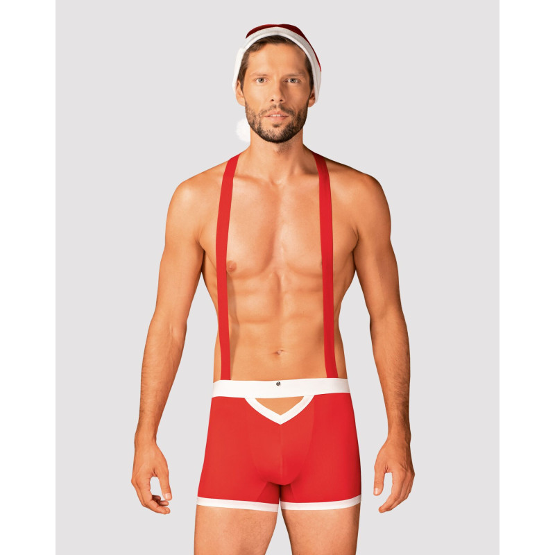 Мужской эротический костюм Санта-Клауса Obsessive Mr Claus красный S/M