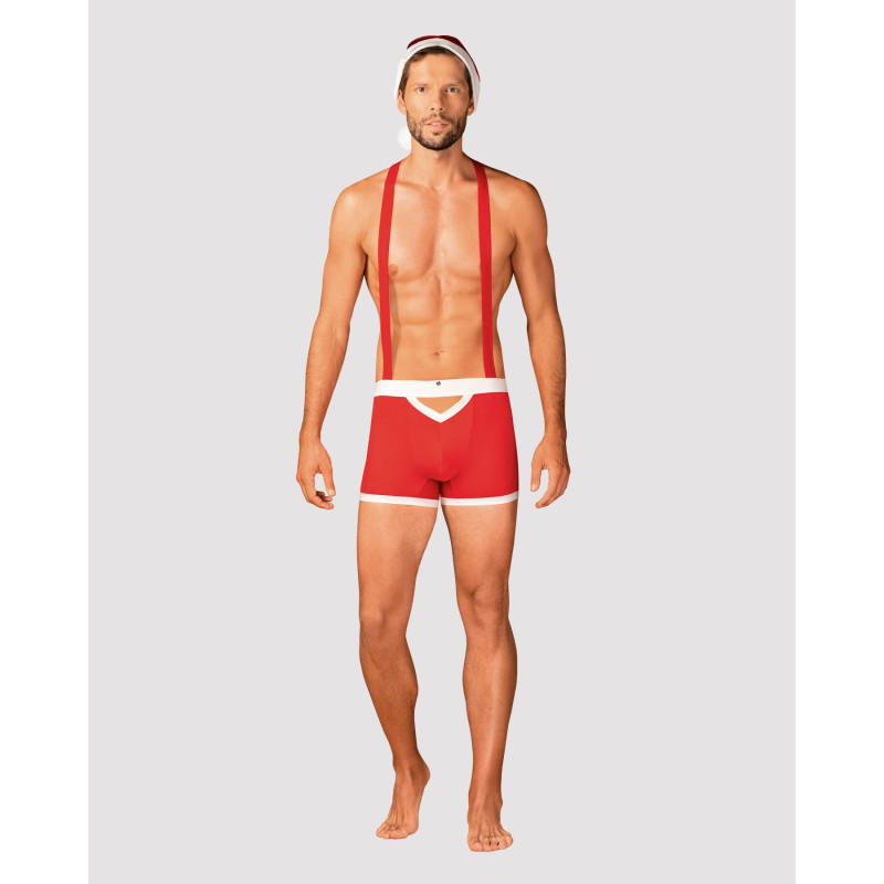 Мужской эротический костюм Санта-Клауса Obsessive Mr Claus красный S/M