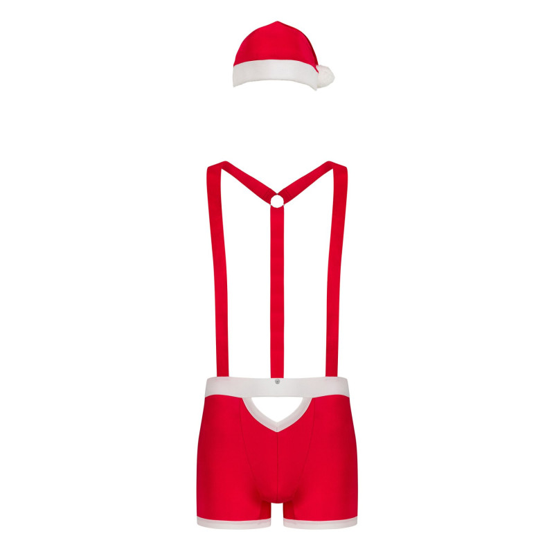 Мужской эротический костюм Санта-Клауса Obsessive Mr Claus красный S/M