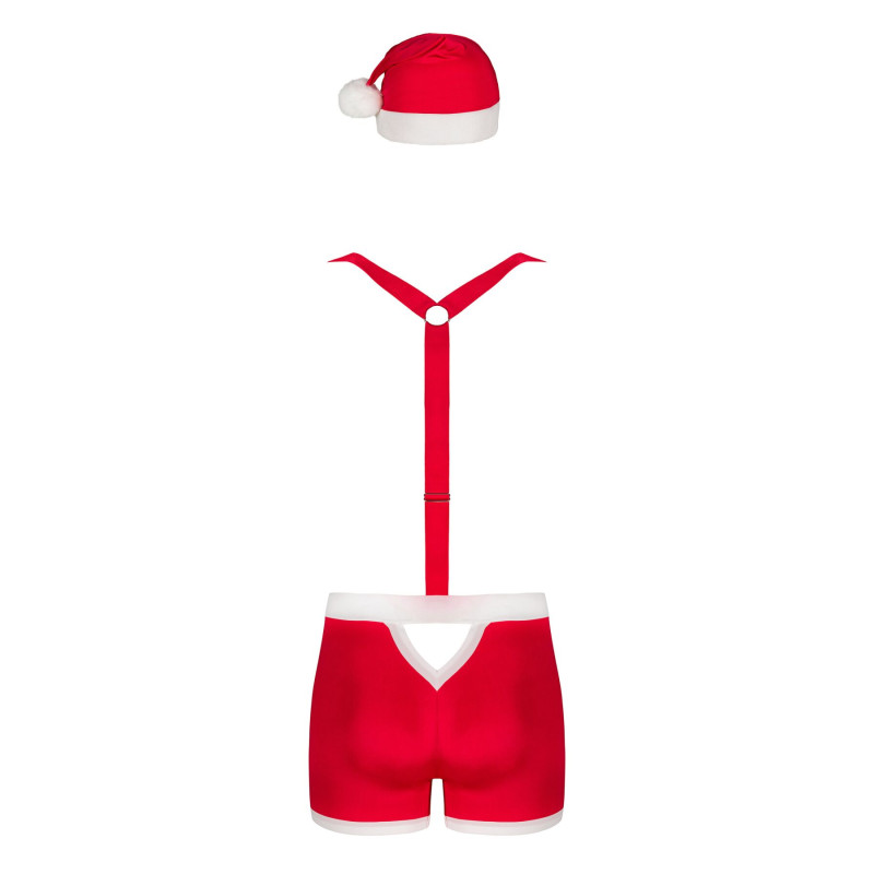 Мужской эротический костюм Санта-Клауса Obsessive Mr Claus красный S/M