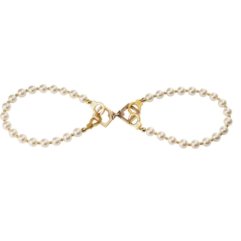 Перлинні наручники та поножі LOCKINK Pearl Handcuffs & Anklecuffs