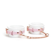 Наручники Liebe Seele White & Pink Fairy Goat Leather Hand Cuffs